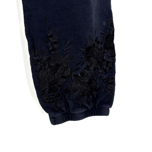 JW Los Angeles Embroidered Black Jogger Sweat Pants Medium Johnny Was - Picture 8 of 10